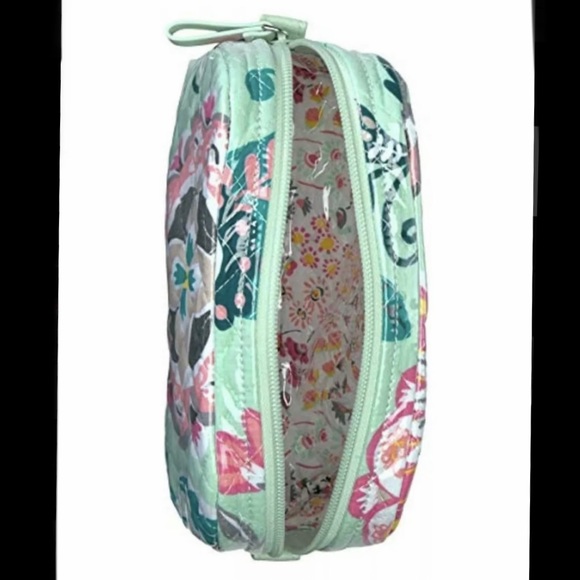 New! Vera Bradley Iconic Medium PVC Coated Cosmetic Case In Mint Flowers🌷 - Picture 10 of 12